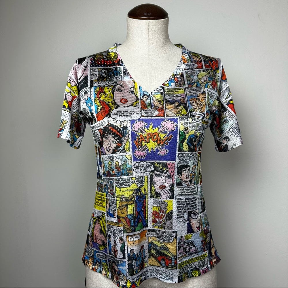 Jasmine Novelty Comic Mesh Top